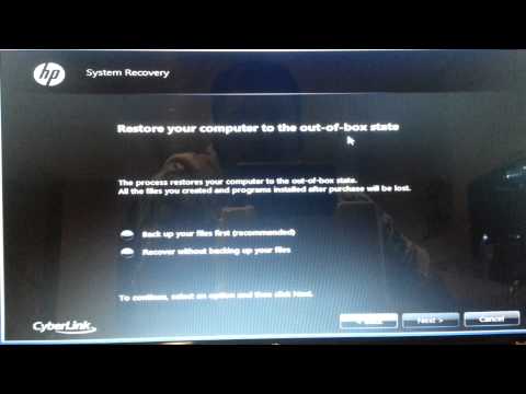 Windows Vista Restore Factory Settings Toshiba