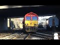 66152 & 66250 at Bury Bolton St - East lancs Railway on the Metro link works pulling 40 coal fish wagons 30-1-10 - apologies to decency for putting two 66's on here but it was on a Heritage Railway & was an interesting spectacle...