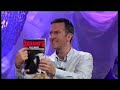 colin lane and alan brough stage a mock macho argument during the final countdown round of 