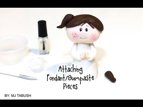 how to attach fondant pieces