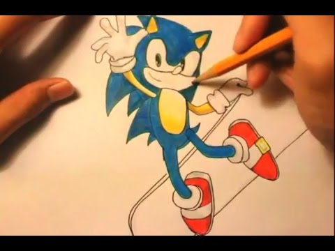 how to draw sonic step by step