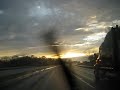 Driving west into the sunset