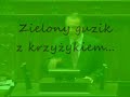 Zielony guzik z krzyżykiem...