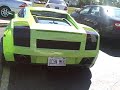 Lime Green Lamborghini Mercielago Roadster and Gallardo