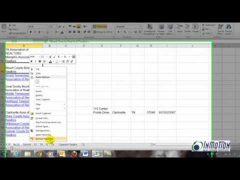 how to remove hyperlink in excel 2007
