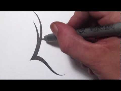 how to draw a tribal letter j