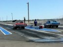 chuck in his 69 dodge dart and sam in his satellite are up for the final round of the summit series et race at the redding drag strip on june 7, 2008.
