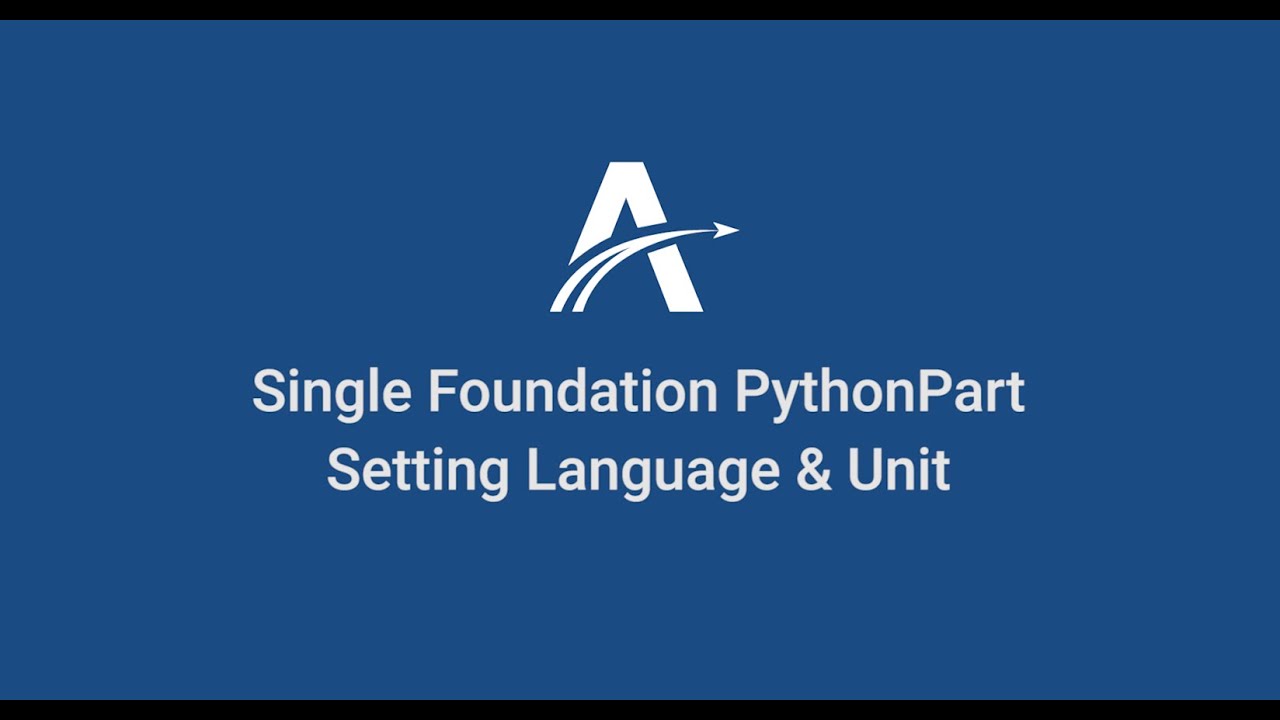 10.  Setting | Single Foundation PythonParts in ALLPLAN