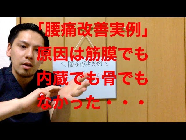「腰痛改善実例」原因は筋膜でも内蔵でも骨でもなかった・・・