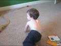 Lyle jumping and making noise