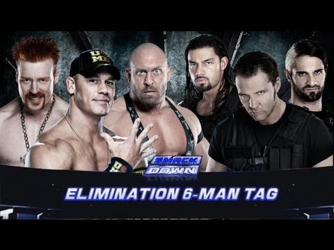 WWE Smackdown Johncena Sheamus & Ryback Vs The Shield HD