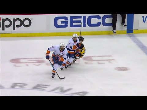 Video: Eberle makes contact with Crosby's head moments before scoring