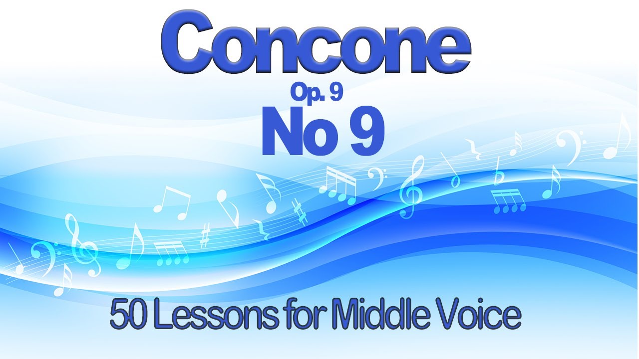 Concone Lesson 9 for Middle Voice   Key F. Suitable for Mezzo Soprano or Baritone Voice Range