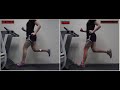 Same runner, same day, with no instruction given in between videos. On the left, correct nice SHOE LESS forefoot strike. On the right, incorrect, with SHOES, heel strike, braking, straining. Sneakers are designed to affect the way our foot strikes the ground, yet in this video you see it affects what we do in the air. Try this experiment yourself.