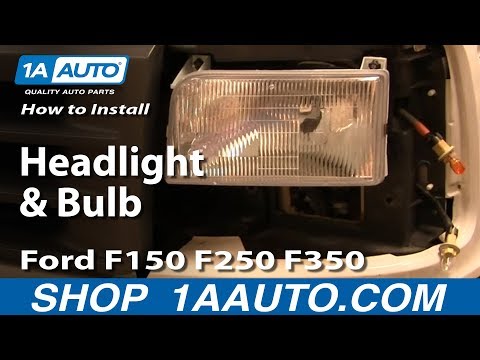 How To Install Replace Headlight and Bulb Ford F150 F250 F350 92-96 1AAuto.com