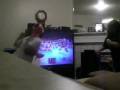 my cousin and i playing wii...looking like fools but having fun nonetheless neither of us know wth we're doing and can you tell that we can't fight in real life? i'm a lover not a fighter