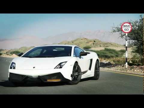 oman - Lamborghini Gallardo LP 570-4 Superleggera crossing the twisted roads of Oman. The driver meets the 0.8 KM missile straight line that ends with a dirt road l...