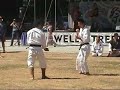 This is a demonstration of the Japanese martial art Shorinji Kempo, which is comprised of both hard (goho) and soft (juho) techniques.