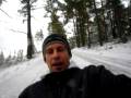 Luge sur route glacée à Mende - visage