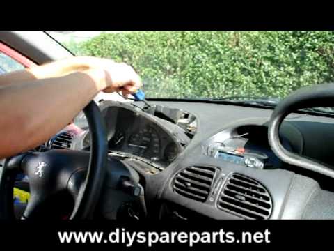 Peugeot 206 speedometer / instrument cluster removal instructions from the dashboard