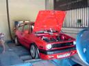 crazy turbo r32 powered mk2 golf  dyno run 