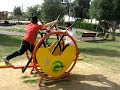 The Shachars get some excersize at a park in Shoham