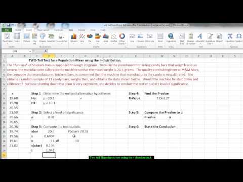 how to two tailed t test