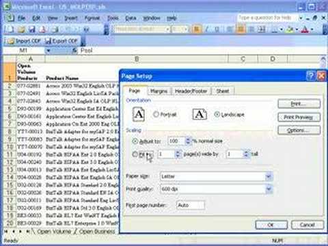 how to fit numbers spreadsheet on one page