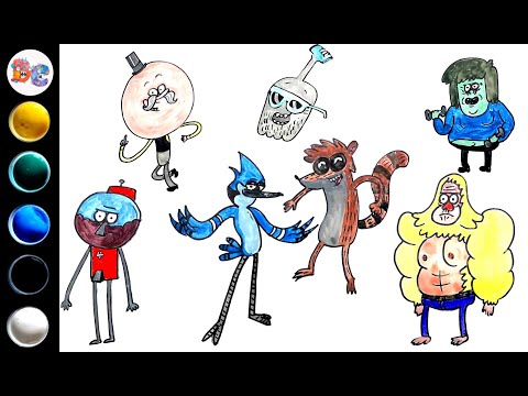 video-linktoworks-How to draw Regular Show Characters: Rigby, Mordecai,...