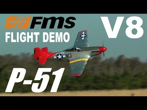 FMS V8 P-51 MUSTANG Red Tail Flight & Model DEMONSTRATION By: RCINFORMER