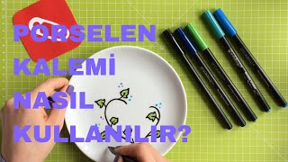 Porselen Tabak Boyama - Yaprak Desenli Tabak Boyam