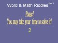 Mathematical riddle Part 1 of 4 Mathematical riddle Part 1 of 4