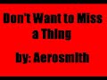 aerosmith dont want to miss a thing