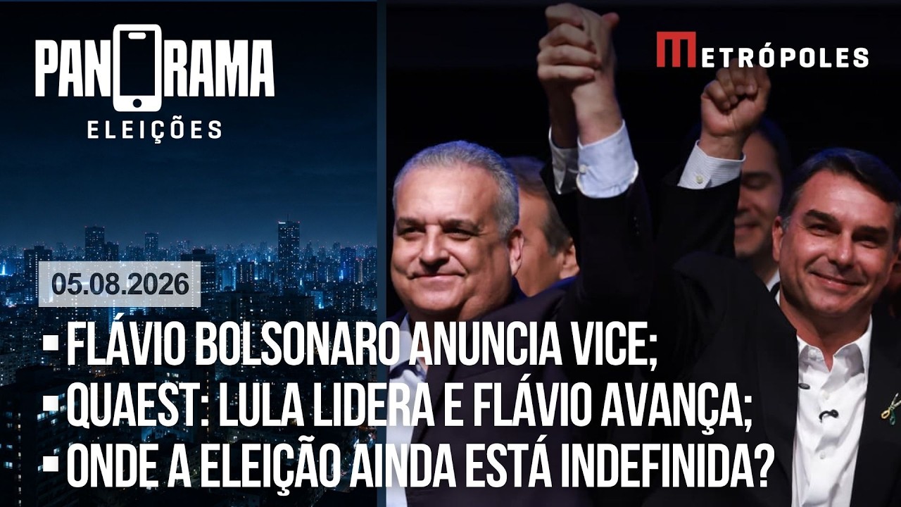 Íntegra: Flávio avança sobre Lula nas pesquisas e anuncia vice "chapa pura"