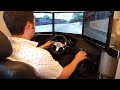 My racing sim... Triple screen, Real dash, Leather seat