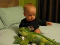 Zeke sits with his lizard