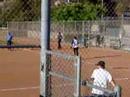 Coach hits a single