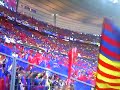 Banderes blaugranes. Final Champions League.