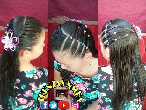 PEINADO PARA NIÑA/ TRENZA ELÁSTICA EN LIGAS Y TRENZA FRANCESA/ PERFECTO PARA ESCUELA/ TRENZAS NMBA item-thumbnail