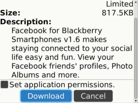 how to download facebook for bb