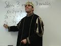 Welcome to the land of the Math King, where equations are solved through the majestry of the KING. 3 equations are no match for the king. YAY MATH! Visit yaymath.org Videos copyright (c) Yay Math