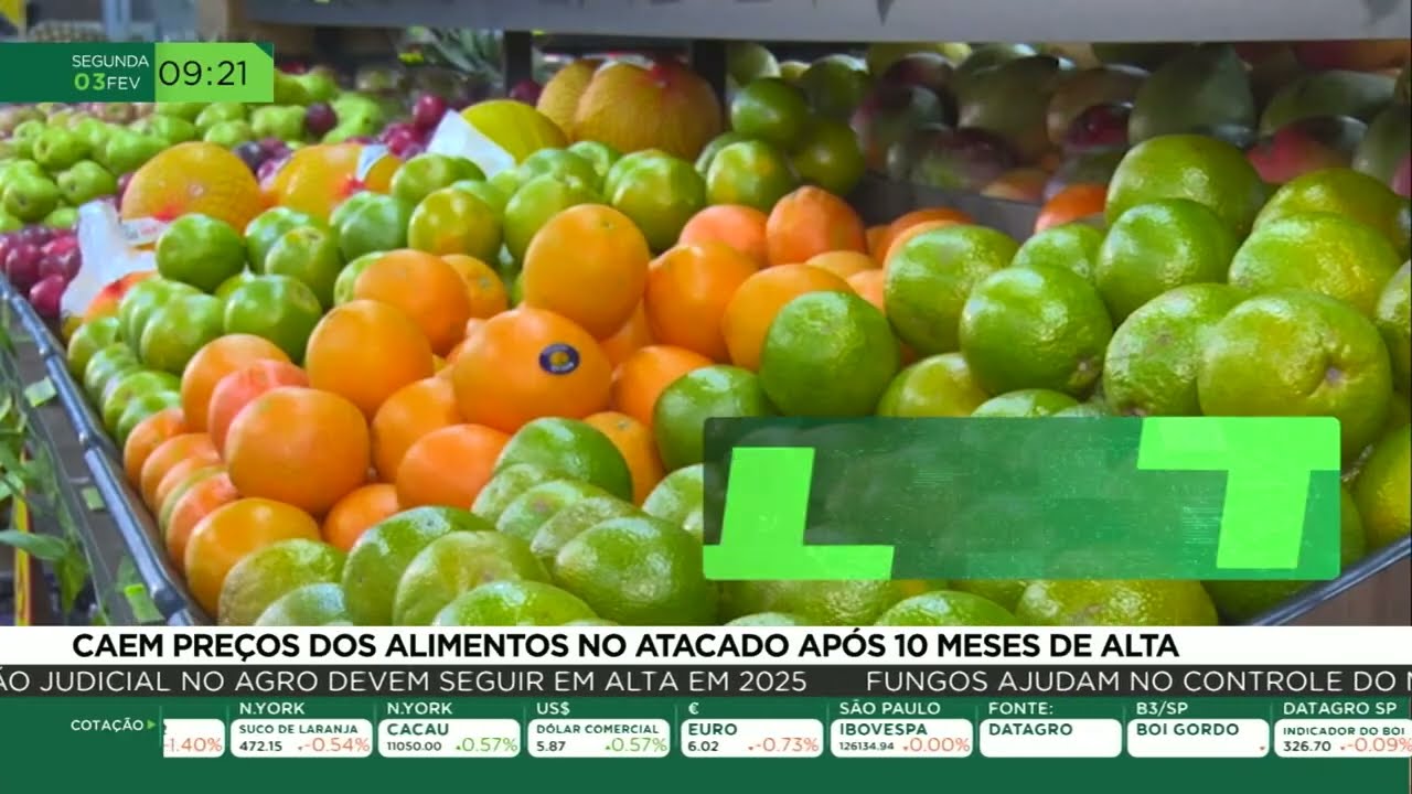 Caem preços dos alimentos no atacado após 10 meses de alta