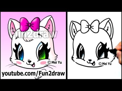 how to draw the face of a cat