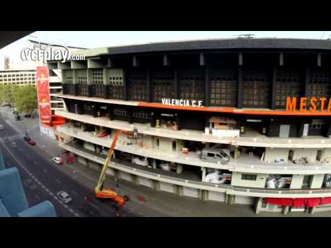 Valencia CF: Time-lapse de la pintura en la Mestalla. Así se hizo.