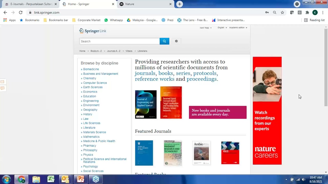 Getting Familiar with the SpringerLink Platform