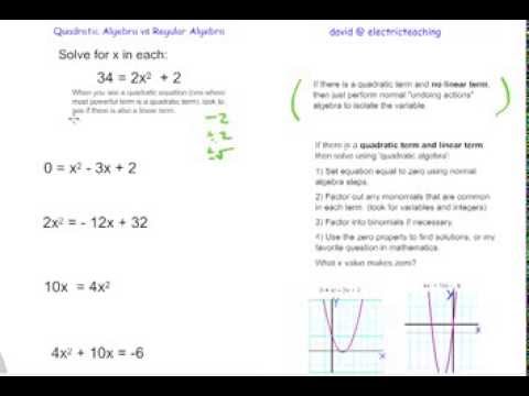 how to isolate a variable in a quadratic