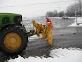 In azione Trattore John Deere 6920S con spazzaneve Mainardi nevicata del 04-01-2008 Trezzano Rosa