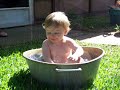 Hayden swimming in dish
