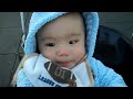 Asher on a swing for the first time