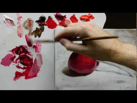 painting cherries - http://www.willkempartschool.com How to paint an acrylic still life painting, step-by-step free video series with professional artist Will Kemp. Part 3 Click...